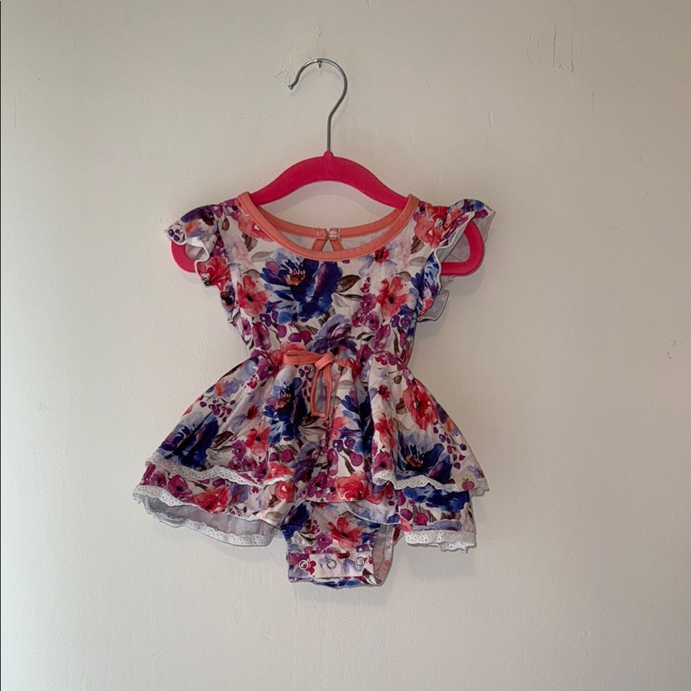 Floral Baby Dress with Ruffle Sleeves